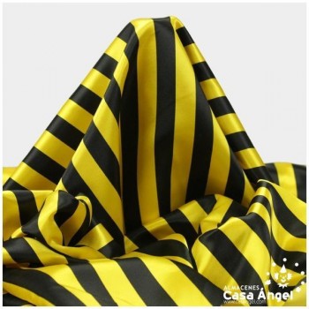 RASO ESTAMPADO RAYAS AMARILLAS Y NEGRAS 150cm