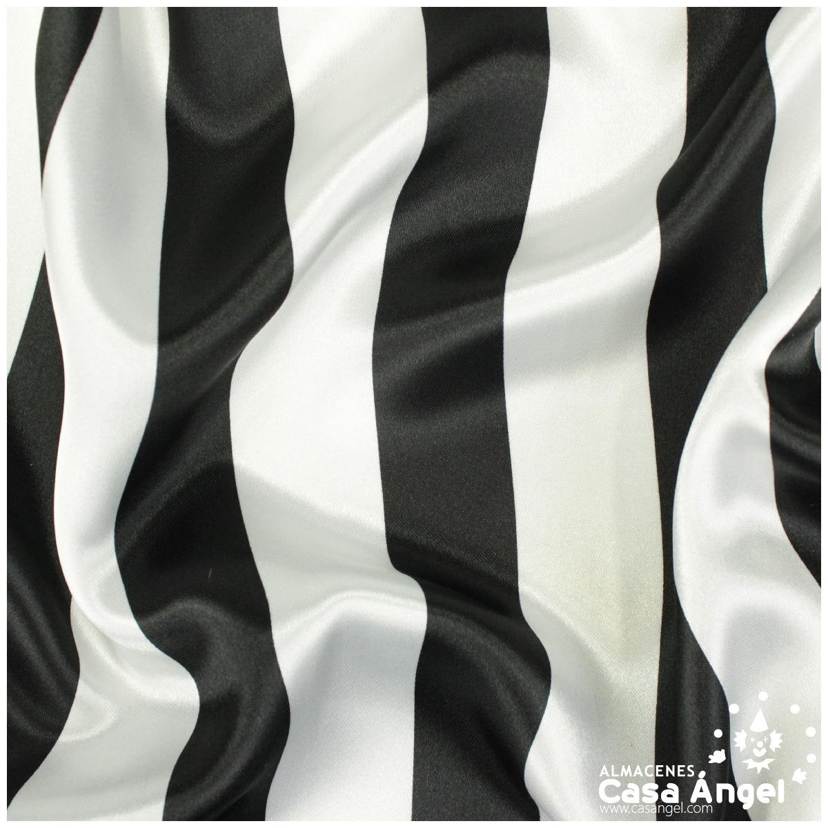 RASO ESTAMPADO RAYAS BLANCAS Y NEGRAS 150cm