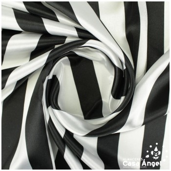 RASO ESTAMPADO RAYAS BLANCAS Y NEGRAS 150cm