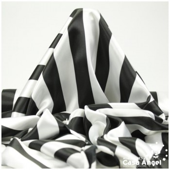 RASO ESTAMPADO RAYAS BLANCAS Y NEGRAS 150cm