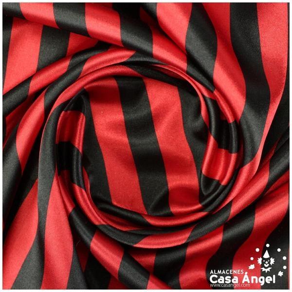 RASO ESTAMPADO RAYAS ROJAS Y NEGRAS 150cm