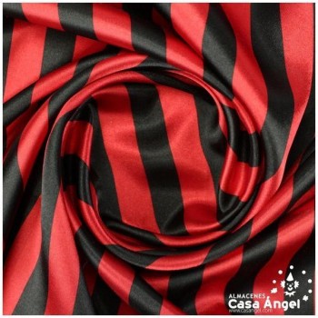 RASO ESTAMPADO RAYAS ROJAS Y NEGRAS 150cm