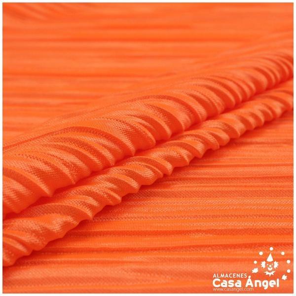 TELA PUNTO PLISADA NARANJA NEÓN 150cm