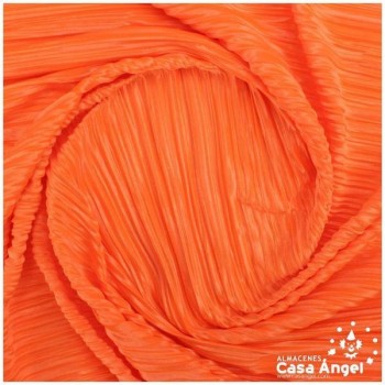 TELA PUNTO PLISADA NARANJA NEÓN 150cm