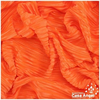 TELA PUNTO PLISADA NARANJA NEÓN 150cm