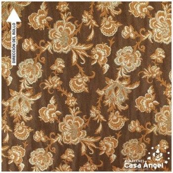 BROCADO MARRÓN BAJORRELIEVE SERIE ROSE 140cm