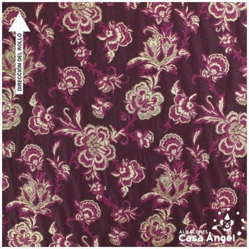 BROCADO MORADO BAJORRELIEVE SERIE ROSE 140cm