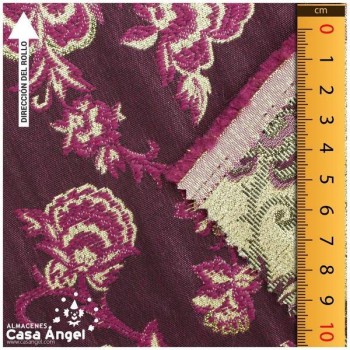 BROCADO MORADO BAJORRELIEVE SERIE ROSE 140cm