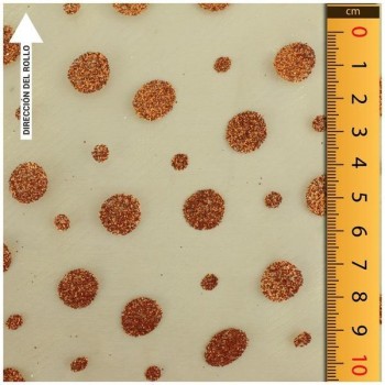 GASA NARANJA CON LUNARES DE ESCARCHA SERIE ADA 150cm