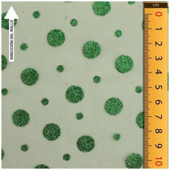 GASA VERDE CON LUNARES DE ESCARCHA SERIE ADA 150cm
