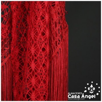 MANTÓN DE ENCAJE DE HILO ROJO ADULTO