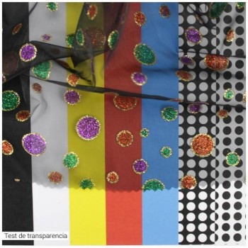 ORGANZA NEGRA CON LUNARES GLITTER SERIE TULES DOTS 150cm