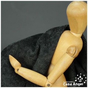 TELA PANA CORDELÉ NEGRA CORDONCILLO FINO 150cm