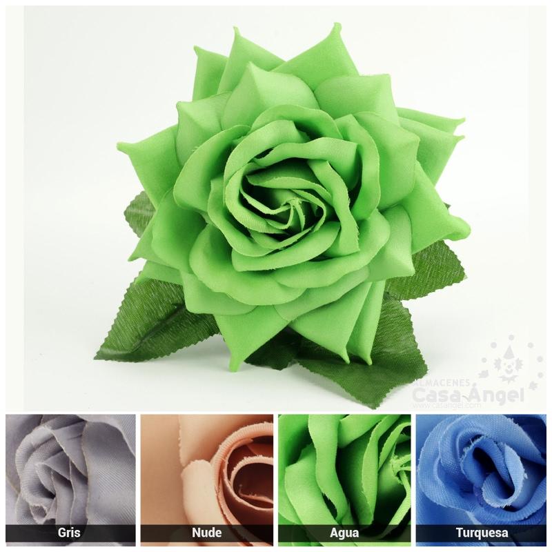 ROSA FLAMENCA DEL SUR EN TELA SINTÉTICA 14cm