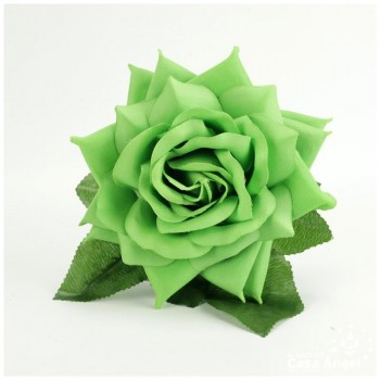 ROSA FLAMENCA DEL SUR EN TELA SINTÉTICA 14cm