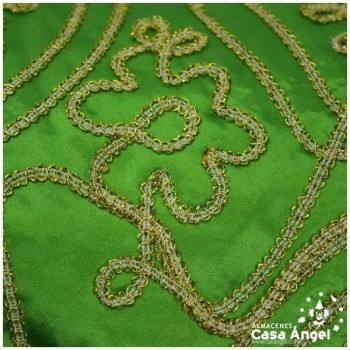 RASO VERDE BORDADO CON FILIGRANAS DE PASAMANERÍA 115cm