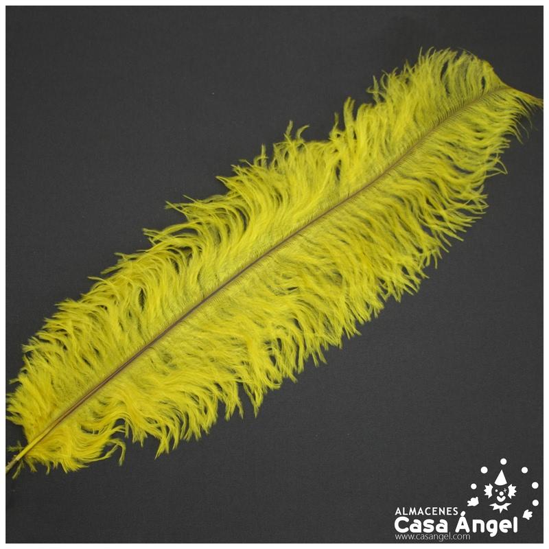 PLUMA DE AVESTRUZ AMARILLA WING FLOSS 35-45cm