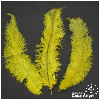 PLUMA DE AVESTRUZ AMARILLA WING FLOSS 35-45cm