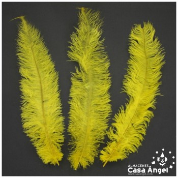 PLUMA DE AVESTRUZ AMARILLA WING FLOSS 35-45cm