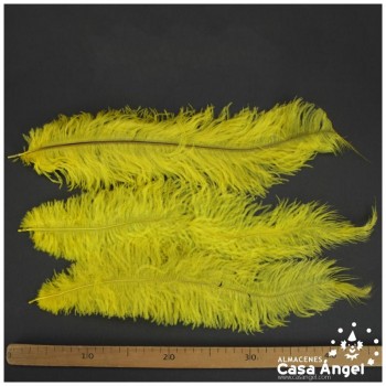 PLUMA DE AVESTRUZ AMARILLA WING FLOSS 35-45cm