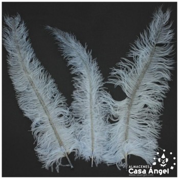 PLUMA DE AVESTRUZ CELESTE WING FLOSS 35-45cm