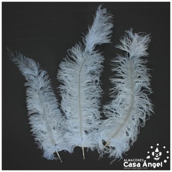 PLUMA DE AVESTRUZ CELESTE WING FLOSS 35-45cm