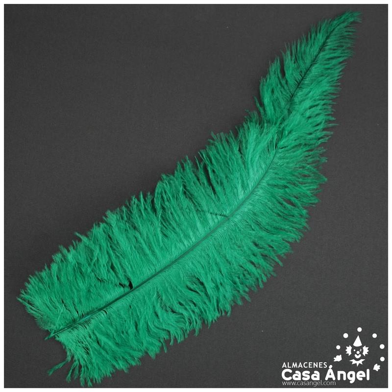 PLUMA DE AVESTRUZ VERDE WING FLOSS 35-45cm