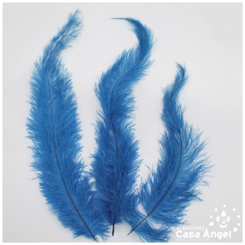 PLUMA DE AVESTRUZ TURQUESA OSCURO WING FLOSS 35-45cm