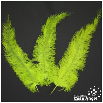 PLUMA DE AVESTRUZ VERDE FLÚOR WING FLOSS 35-45cm