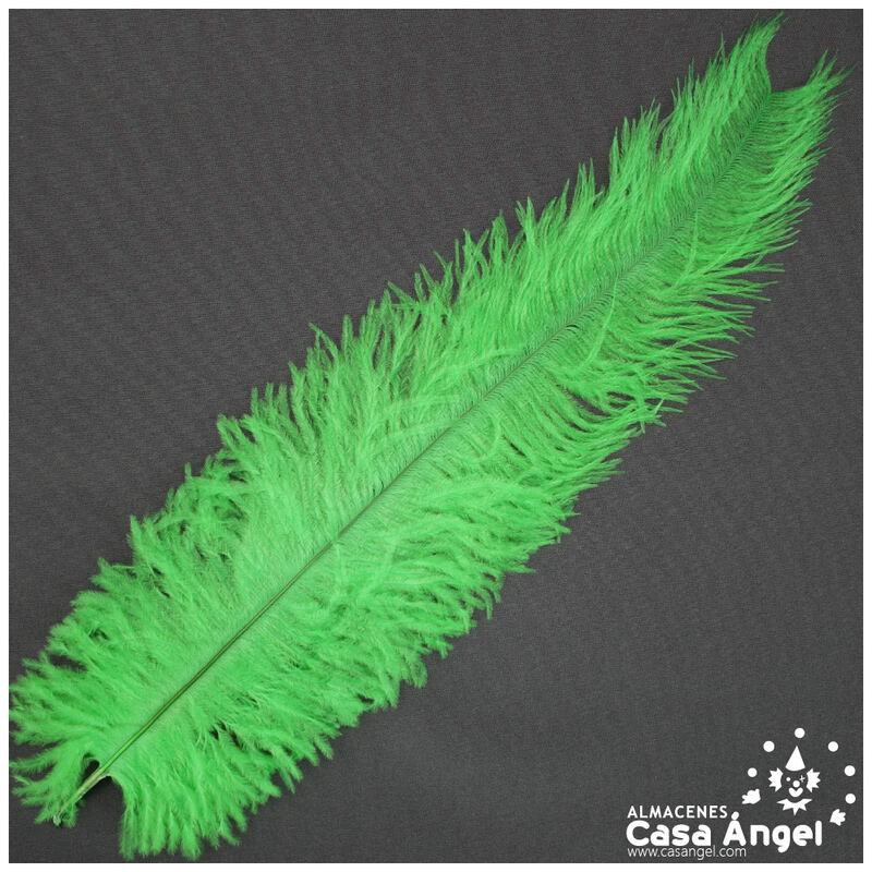 PLUMA DE AVESTRUZ VERDE CLARO WING FLOSS 35-45cm