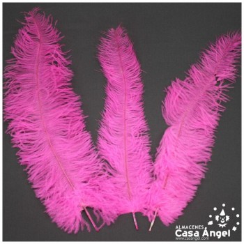 PLUMA DE AVESTRUZ FUCSIA FLÚOR WING FLOSS 35-45cm