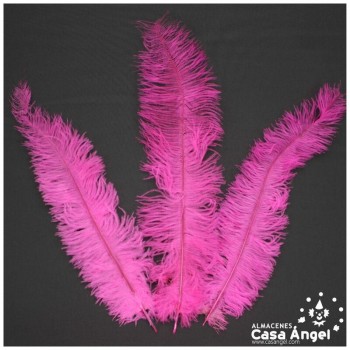 PLUMA DE AVESTRUZ FUCSIA FLÚOR WING FLOSS 35-45cm