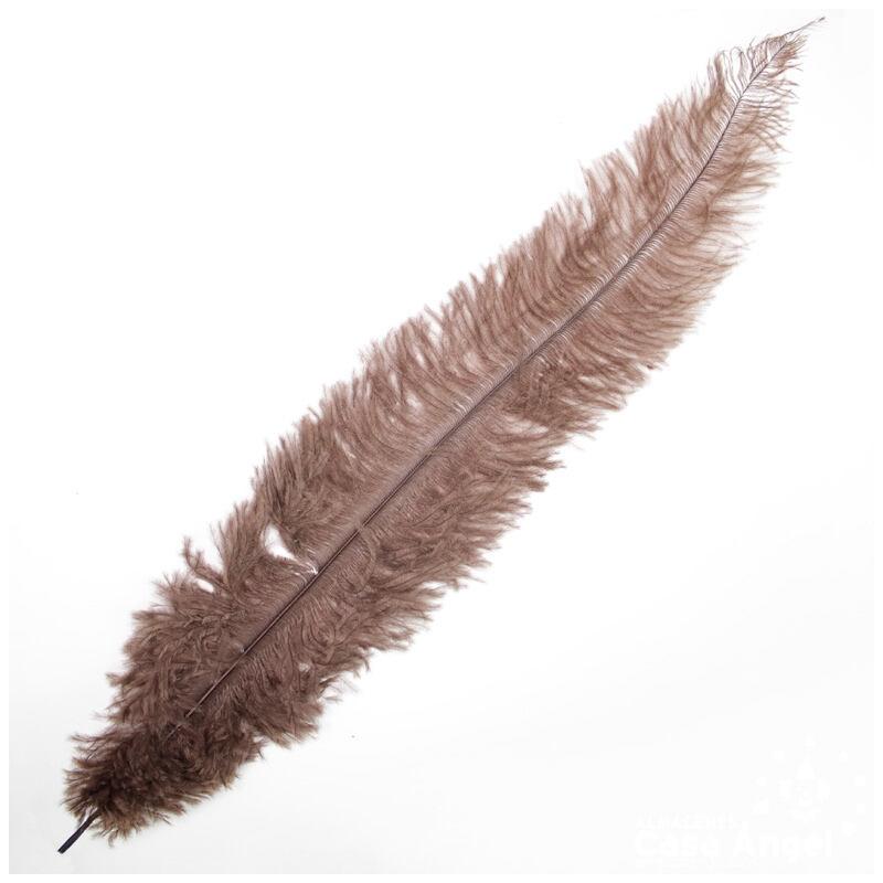 PLUMA DE AVESTRUZ MARRÓN WING FLOSS 35-45cm