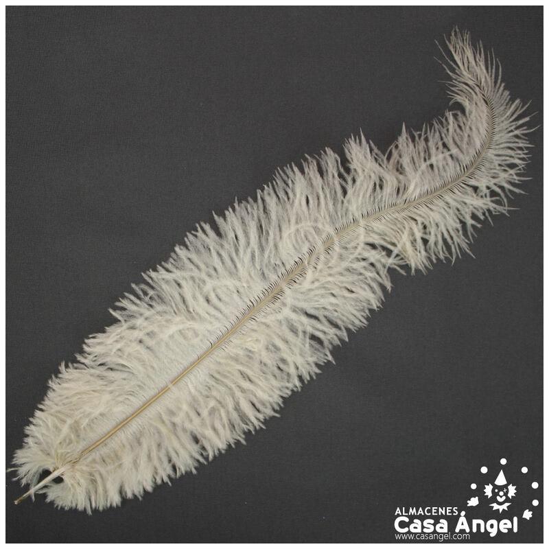 PLUMA DE AVESTRUZ BEIGE WING FLOSS 35-45cm