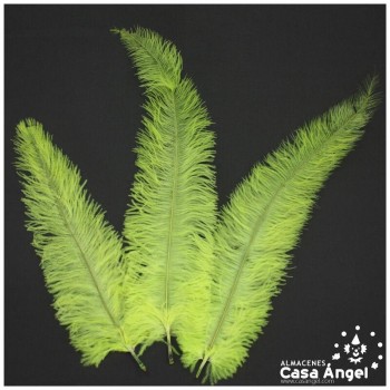PLUMA DE AVESTRUZ AMARILLO FLÚOR WING FLOSS 35-45cm