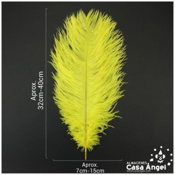 PLUMA DE AVESTRUZ FEMBODY AMARILLO 35cm