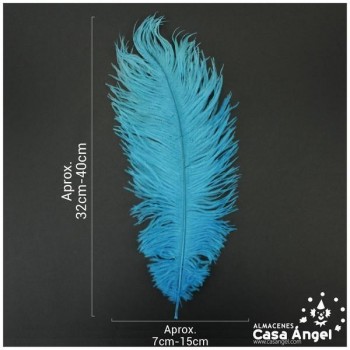 PLUMA DE AVESTRUZ FEMBODY TURQUESA 35cm