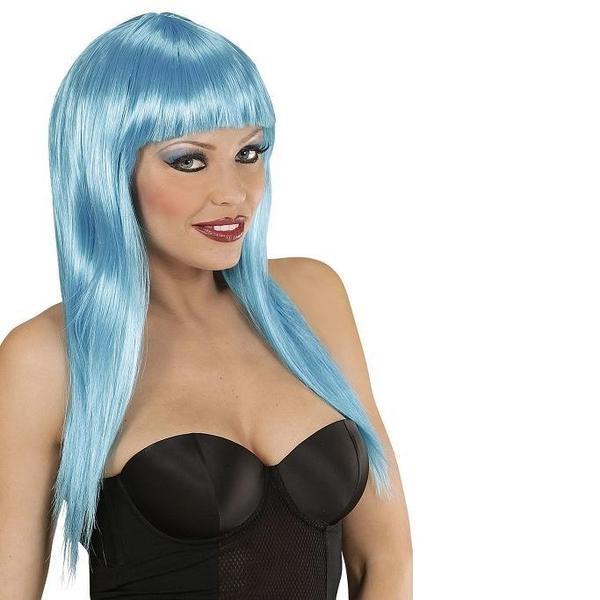 PELUCA VOGUE LARGA LISA TURQUESA