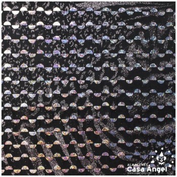 LYCRA NEGRA ESTAMPADA CON LENTEJUELAS SERIE SHINE 150cm
