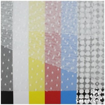 TUL CON TOPO PLUMETI BLANCO SERIE EDNA 150cm