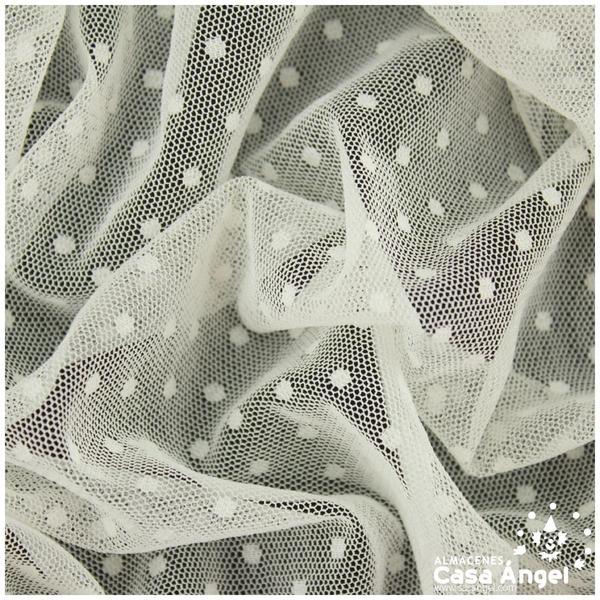 TUL CON TOPO PLUMETI CRUDO SERIE EDNA 150cm