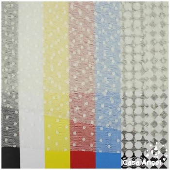 TUL CON TOPO PLUMETI CRUDO SERIE EDNA 150cm