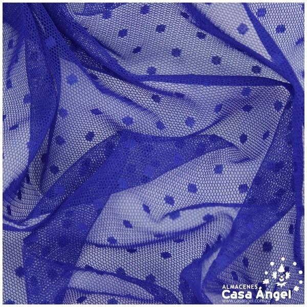TUL CON TOPO PLUMETI AZUL SERIE EDNA 150cm