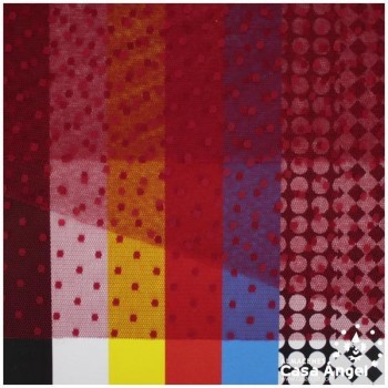 TUL CON TOPO PLUMETI ROJO RUBÍ SERIE EDNA 150cm