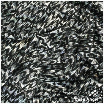 LYCRA NEGRA ESTAMPADA DE MANCHAS IRISADAS SERIE VENICE 150cm