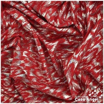 LYCRA ROJA ESTAMPADA DE MANCHAS IRISADAS SERIE VENICE 150cm