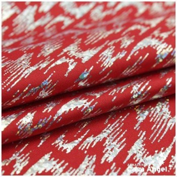 LYCRA ROJA ESTAMPADA DE MANCHAS IRISADAS SERIE VENICE 150cm