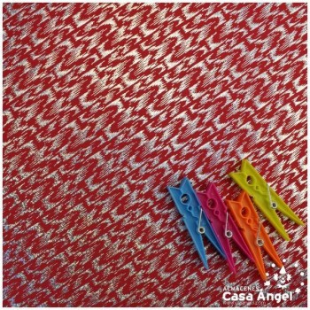 LYCRA ROJA ESTAMPADA DE MANCHAS IRISADAS SERIE VENICE 150cm