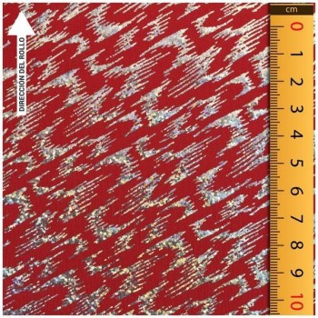 LYCRA ROJA ESTAMPADA DE MANCHAS IRISADAS SERIE VENICE 150cm
