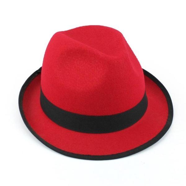 SOMBRERO GÁNSTER ALA ESTRECHA ROJO